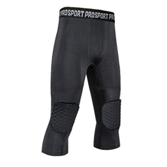 TUOY Padded Pants with Knee Pad 3/4 Capri Compression Size Youth Medium NWT - Picture 3 of 7